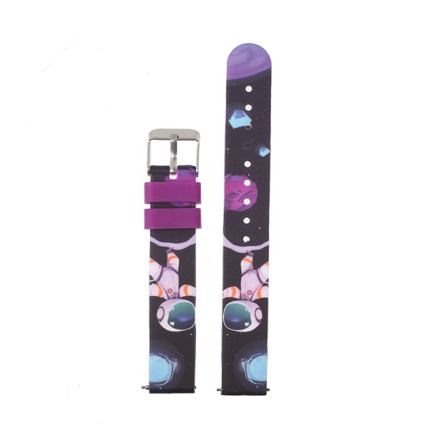 Band for Primary - Black/Purple Silicone Band - Astronauts for Primary CAC-143-M01 Bands Cactus Watches 