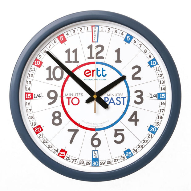 Classroom Clocks - Red/Blue - Past/To Classroom Clocks shop cactus watches 