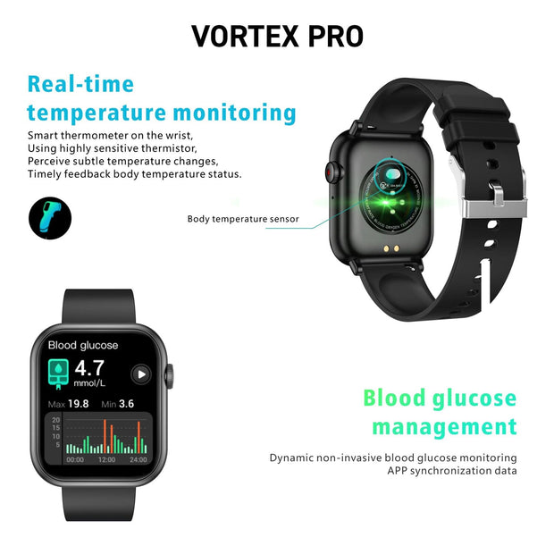 Vortex Pro - Teen Smart Call Sports Watch - Black. ARRIVING 13TH NOV. Smartwatches Cactus Watches 