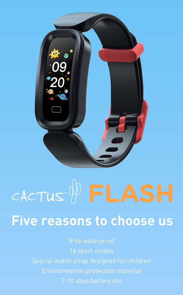 Flash - Kids Fitness Activity Tracker - Red Smart Watch Cactus Watches 