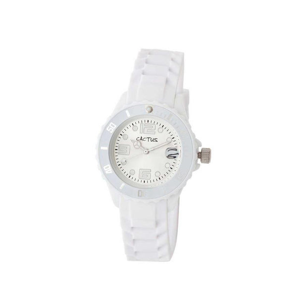 Mono-Date - Teens Girls Kids Fashion Watch - white / silver Watches shop cactus watches 