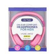 Comfort Children Headphones - Cactus Over-Ear Earphone for Kids - Pink/White Headphones Cactus Watches 