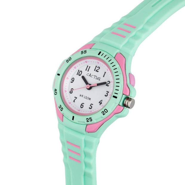 Bliss - Kids Waterproof Watch - Green / Pink Fresh Watches shop cactus watches 